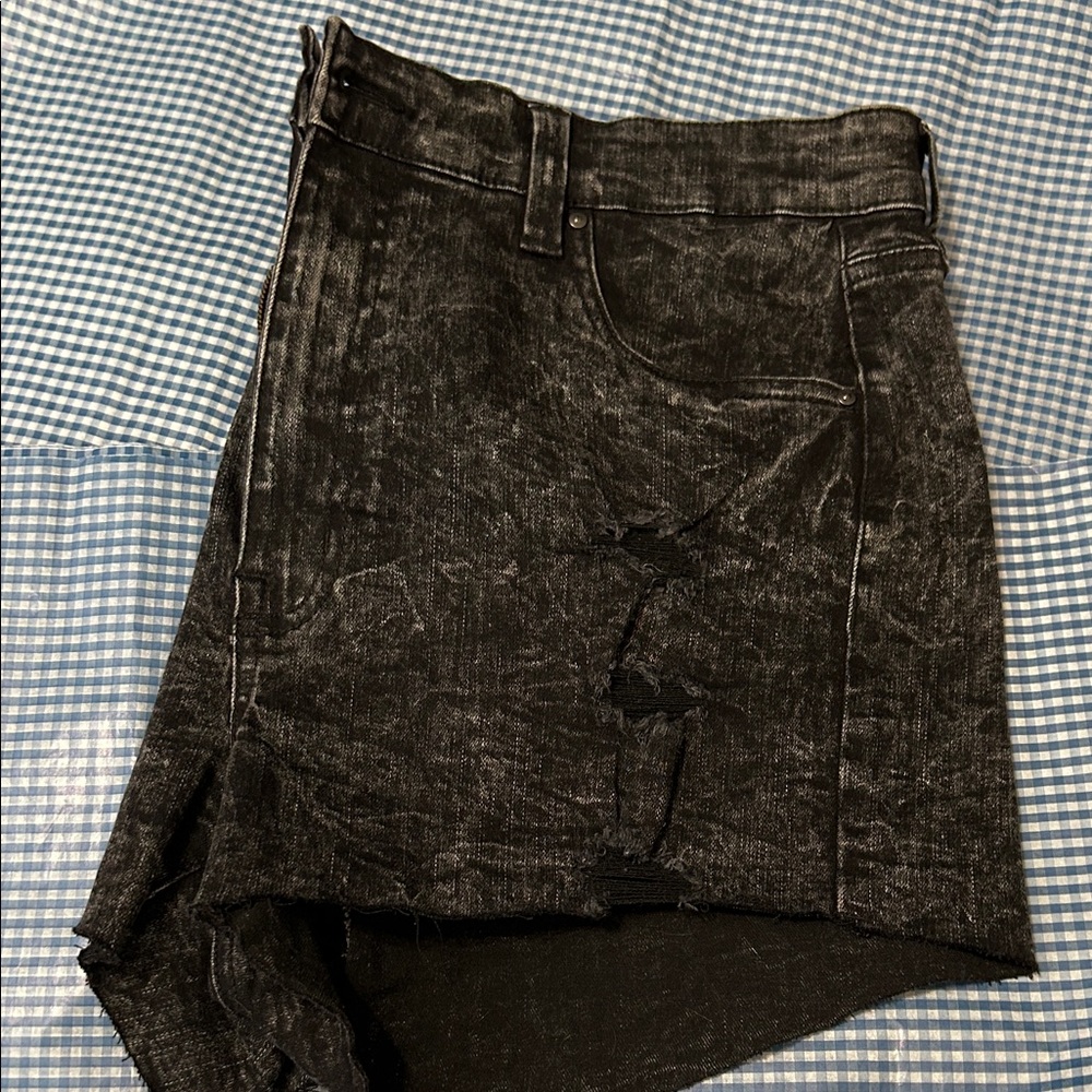 Charlotte Russe Black Distressed Jean Shorts